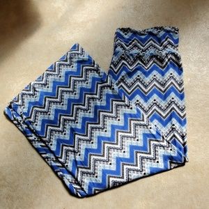 Rue 21+ Blue, Black & White Chevron Maxi Skirt